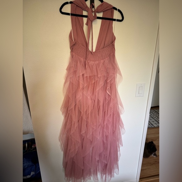 NEW Hello Molly Into the Middle Tulle Halter Dress Pink Size L US 8 Tiered NWT - Picture 5 of 9